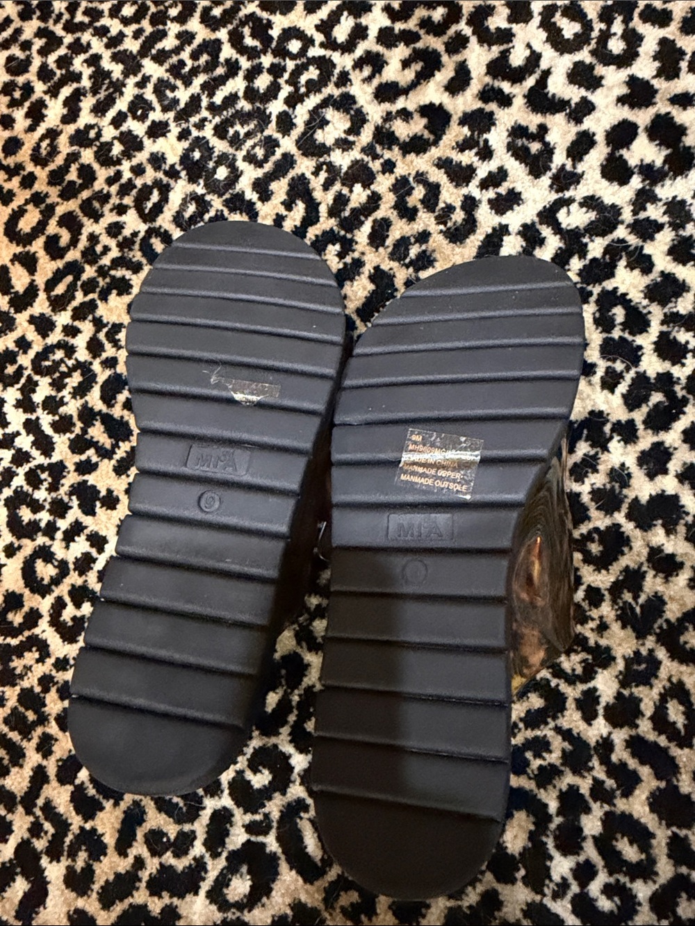 MIA Tortoiseshell Double-Strap Slide Sandals with Gold Buckles - Picture 3 of 4